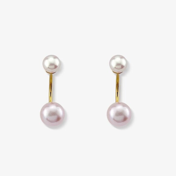 Lyra Earrings Double Fresh Water Pearl Earrings Jacket Design - Picture 5 of 5